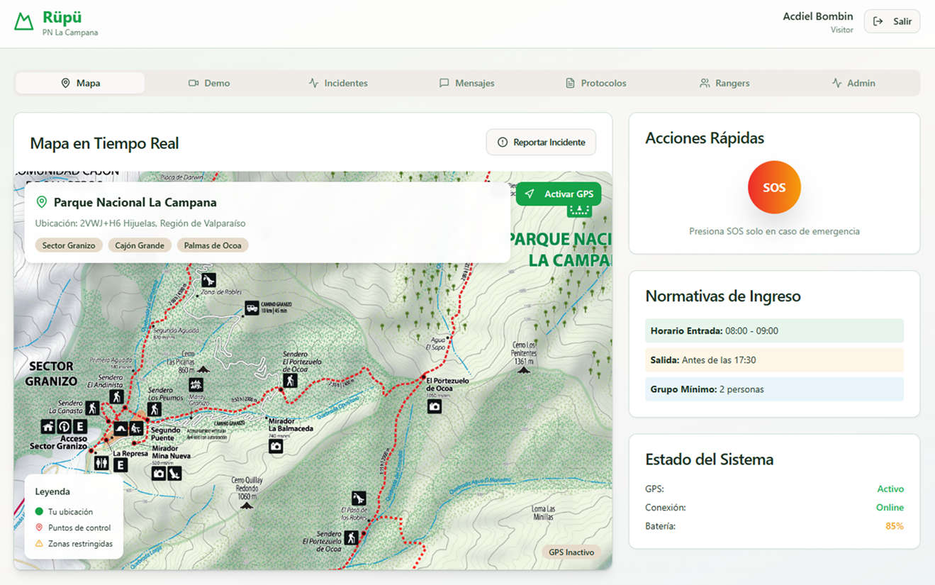 Mockup panel / administración de Rüpü