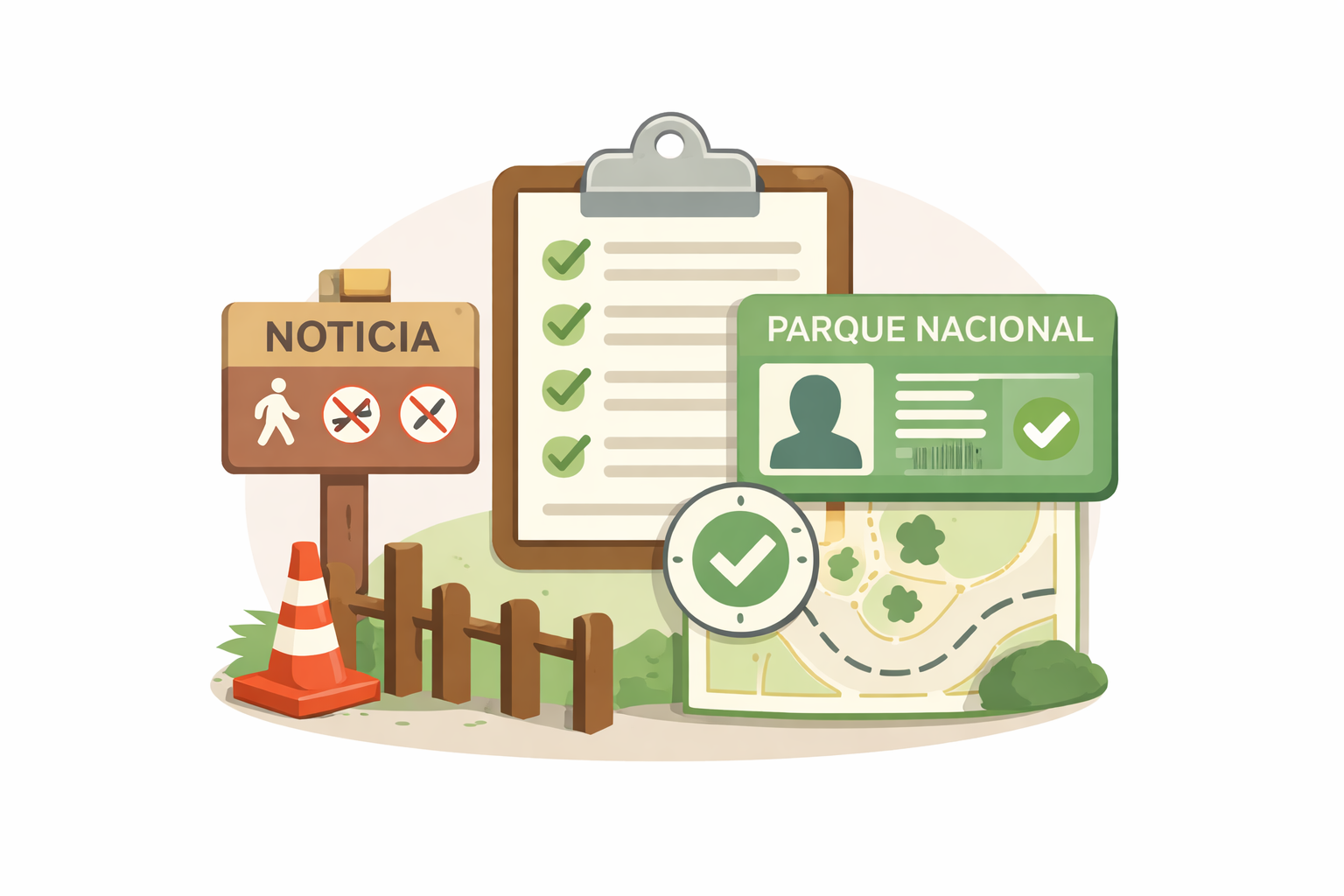 Reglas y guardarraíles para visitantes del parque
